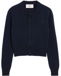 Ami Paris - Ami De Coeur Cashmere Cardigan - Lyst