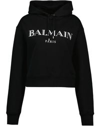 Balmain - Logo-Print Hoodie - Lyst