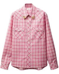 Versace - Checked Cotton-Poplin Slim Shirt - Lyst