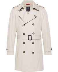 Fay - Double-breasted Belted Trench Coat - Lyst