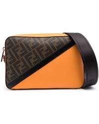 Fendi - Ff-print Leather Messenger Bag - Lyst