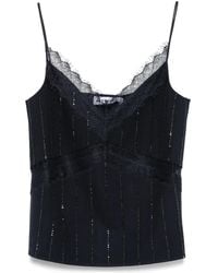 Self-Portrait - Top con apliques de strass - Lyst