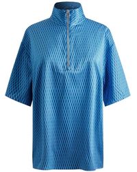 Fusalp - Diamond-Pattern Zip-Neck T-Shirt - Lyst