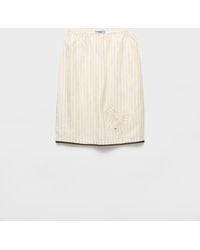 Prada - Striped Skirt With Appliqué - Lyst
