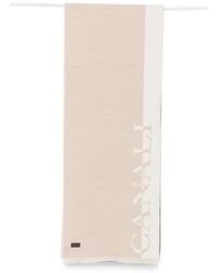 Canali - Logo-Print Fringed-Edge Scarf - Lyst