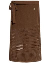 Akep - Side-Tie Open-Knit Midi Skirt - Lyst