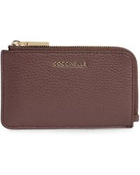 Coccinelle - Metallic Logo-Print Card Holder - Lyst