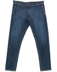 Dondup - Contrast-Stitch Logo-Patch Jeans - Lyst