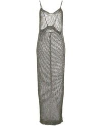 Laneus - Open-knit Sequined Maxi Dress - Lyst