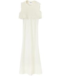 Jil Sander - Layered Wool-Silk Blend Dress - Lyst