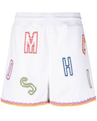 Moschino - Logo-embroidered Lace-trim Shorts - Lyst