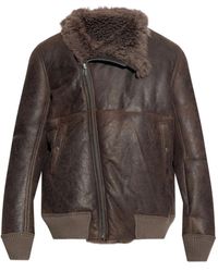Rick Owens - Shearling-Collared Zip-Front Jacket - Lyst