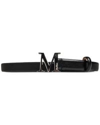 Max Mara - Logo-Plaque Leather Belt - Lyst