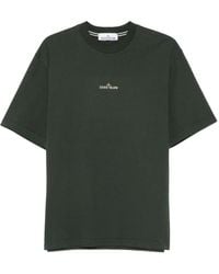 Stone Island - Katoenen T-Shirt Met Geborduurd Logo - Lyst