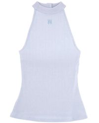 Amiri - Ribbed-Knit Halterneck Top - Lyst