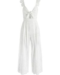 Alice + Olivia - Tie-front Cut-out Jumpsuit - Lyst