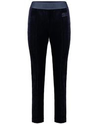 Alberta Ferretti - Logo-Waistband Velvet-Effect Track Pants - Lyst