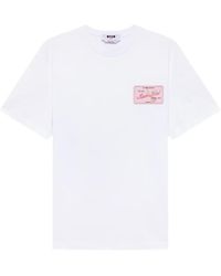 MSGM - Logo-Patch T-Shirt - Lyst