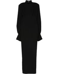 Vestiaire d'un Oiseau Libre - Maxi-Jurk Met Hoge Hals En Klokmouwen - Lyst