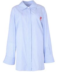 Off-White c/o Virgil Abloh - Gestreiftes Roxy Popeline-Minikleid - Lyst