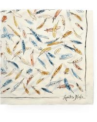 Burberry - Feather Print Silk Scarf - Lyst