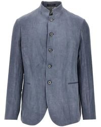 Emporio Armani - Guru-Collar Button-Up Jacket - Lyst