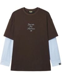 Mini Cream - Striped-Sleeve T-Shirt - Lyst
