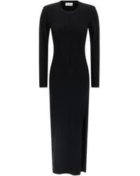 P.A.R.O.S.H. - Padded-Shoulder Midi Dress - Lyst