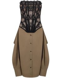GIUSEPPE DI MORABITO - Lace-Detail Buttoned Dress - Lyst