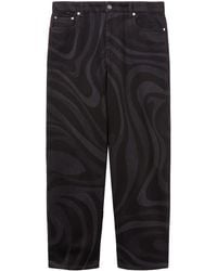 PUCCI - Marmo-Print Denim Straight-Leg Trousers - Lyst