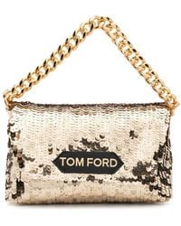 Tom Ford - Logo-patch Sequinned Mini Chain Bag - Lyst