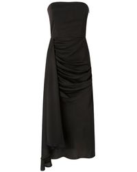 Pinko - Strapless Draped-Detail Dress - Lyst
