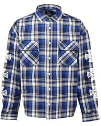 BREATH - Check-Print Logo-Print Shirt - Lyst