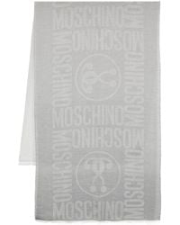 Moschino - Ausgefranster Schal mit Logo-Jacquard - Lyst