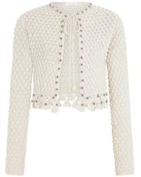 Rabanne - Crochet-Knit Long-Sleeved Cardigan - Lyst