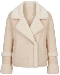 High Society - Chaqueta Alani Con Ribete De Pelo De Borrego - Lyst