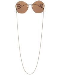 Gucci - Lunettes De Soleil Sans Montures À Logo Gravé - Lyst