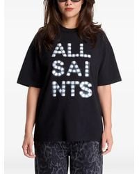 AllSaints - Neon Etta Logo-Print T-Shirt - Lyst