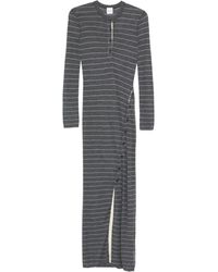 Nanushka - Gestreiftes Dakoa Maxikleid mit Knöpfen - Lyst