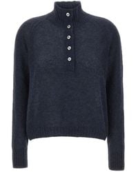 Gran Sasso - Button-Placket High-Neck Sweater - Lyst