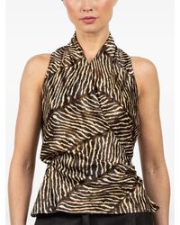 Peter Cohen - Zebra-Print Tie Top - Lyst