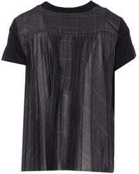 Sacai - T-Shirt À Design Plissé Au Dos - Lyst