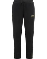 EA7 - Logo-Print Side-Stripe Pants - Lyst