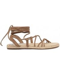 Manebí - Lace-Up Suede Flat Sandals - Lyst
