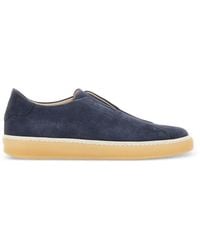 Eleventy - Suede Slip-On Trainers - Lyst