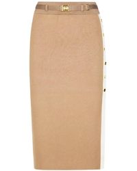 Elisabetta Franchi - Belted Buttoned Skirt - Lyst