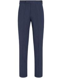 ZEGNA - High-Waist Slim-Fit Trousers - Lyst