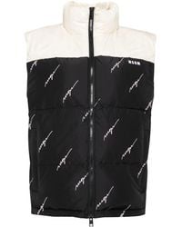 MSGM - Logo Print Puffer Vest - Lyst