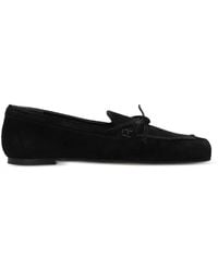 Aeyde - Bow-Detail Suede Loafers - Lyst