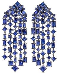 Anabela Chan - Rhodium Vermeil Cascade Sapphire Drop Earrings - Lyst